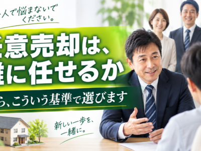 任意売却は、誰に任せるか　私なら、こういう基準で選びます