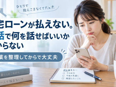 住宅ローンが払えない。電話で何を話せばいいか分からない　言葉を整理してからで大丈夫です