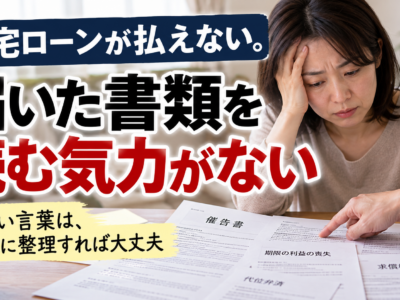 住宅ローンが払えない。届いた書類を読む気力がない　読めなくても、そのままで大丈夫です