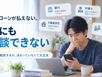 住宅ローンが払えない。誰にも相談できない　どこに行くか決めなくて大丈夫です