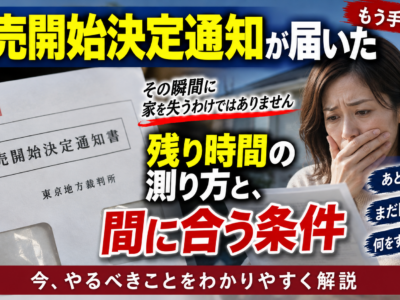 競売開始決定通知が届いた　残り時間の測り方と、間に合う条件