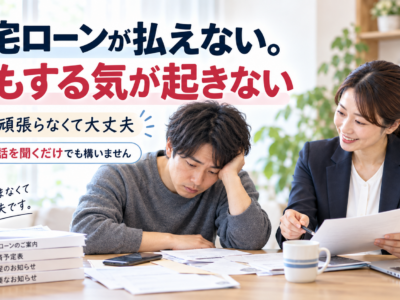 住宅ローンが払えない。何もする気が起きない　今日は、話を聞くだけでも大丈夫です