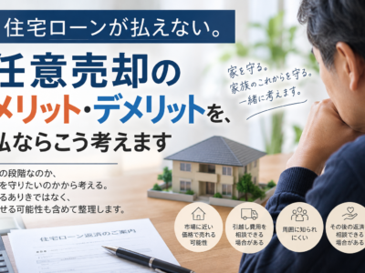 住宅ローンが払えない。任意売却のメリット・デメリットを、私ならこう考えます